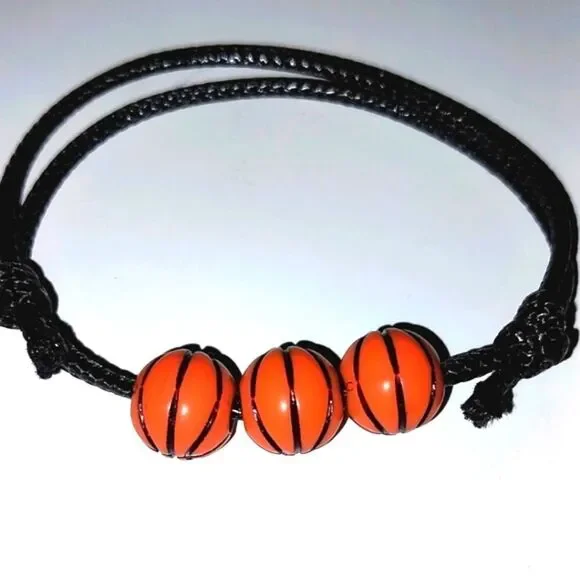 Unisex kids basketball adjustable charm bracelet - Picture 3 of 4